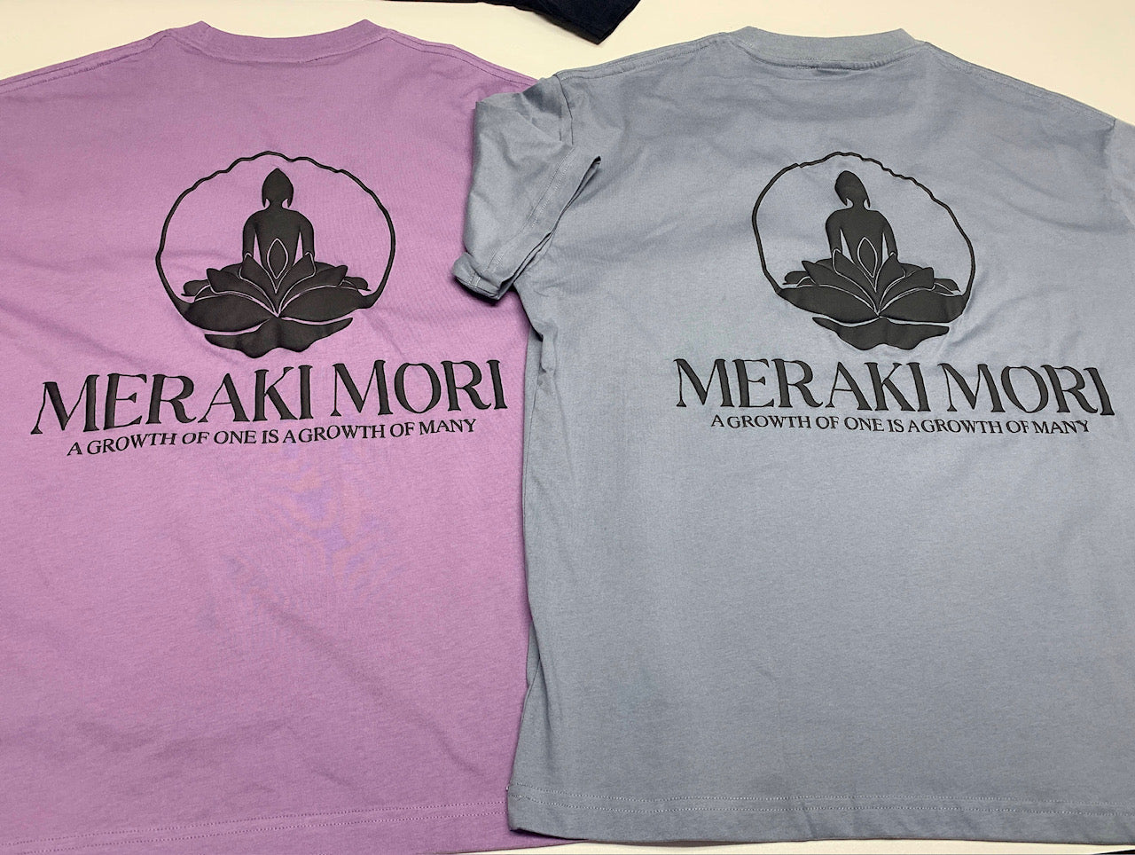 Meraki Mori Haze Blue Tee (Black Logo)