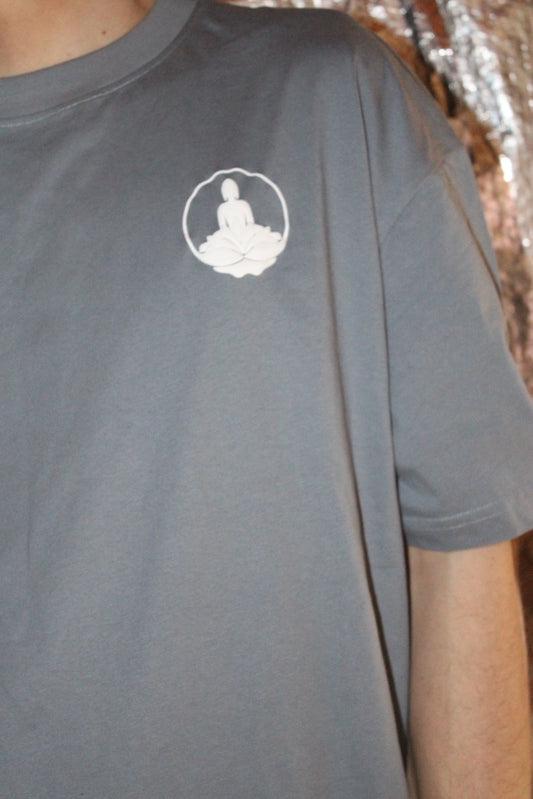 Meraki Mori Haze Blue Tee (White Logo)